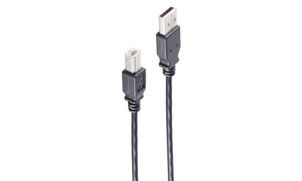 USB High Speed 2.0 Kabel, A/B Stecker, USB 2.0, schwarz, 0,5m-3
