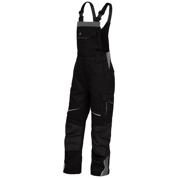 Latzhose mit Knieverstärkung Flex Line schwarz-grau, Gr. 110/116 Leibwächter FLXKL25116