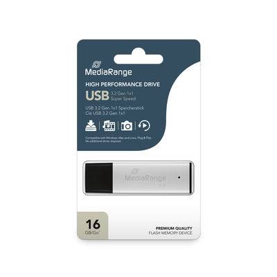 MEDIARANGE USB-Stick USB 3.0 high performance 16Gb alu - USB-Stick - 16 GB - 16-0