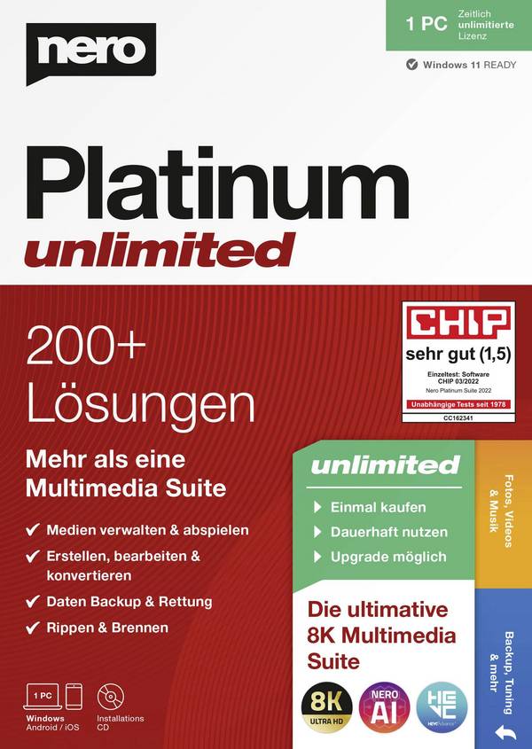 Nero Platinum Unlimited Multimedia-Technik Software