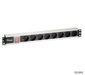 Equip 19 Steckdosenleiste 8xSchuko+Switch->St.90° si. Alu. Multimedia-Technik Steckdosenleisten