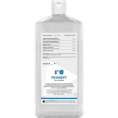 Handdesinfektion PEVASEPT 148002 Inhalt 1 l Ausführung unparfümiert Gebinde Hartflasche geeignet für Spender PEVAMAT CAR-0