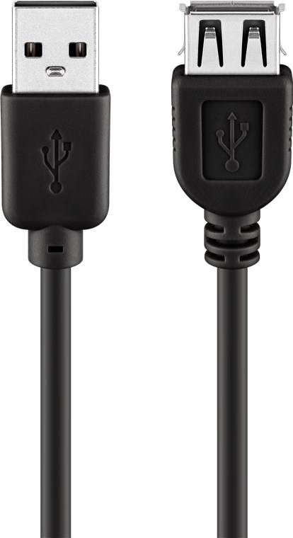 Goobay 59395 USB Verlängerung / USB 2.0 Typ A Anschlüsse Verlängerungskabel / 480 Mbits USB Kabel / Schwarz / 2m