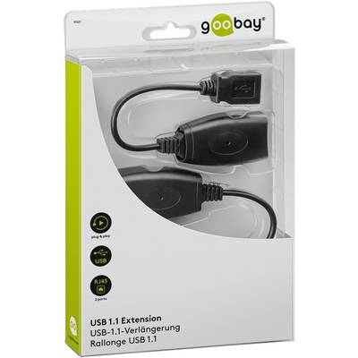 Goobay 93321 USB Verlängerung / USB auf CAT Adapter überbrückt bis 40m / Max. 12 Mbits Ethernet Adapterkabel / Schwarz-2