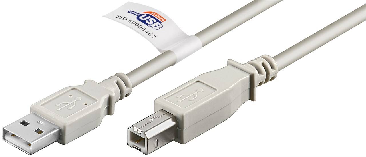 Goobay 50832 USB A 2.0 auf USB B Druckerkabel / Typ B Kabel / 480 Mbits / USB-B für Drucker & Scanner / Grau / 3m-1