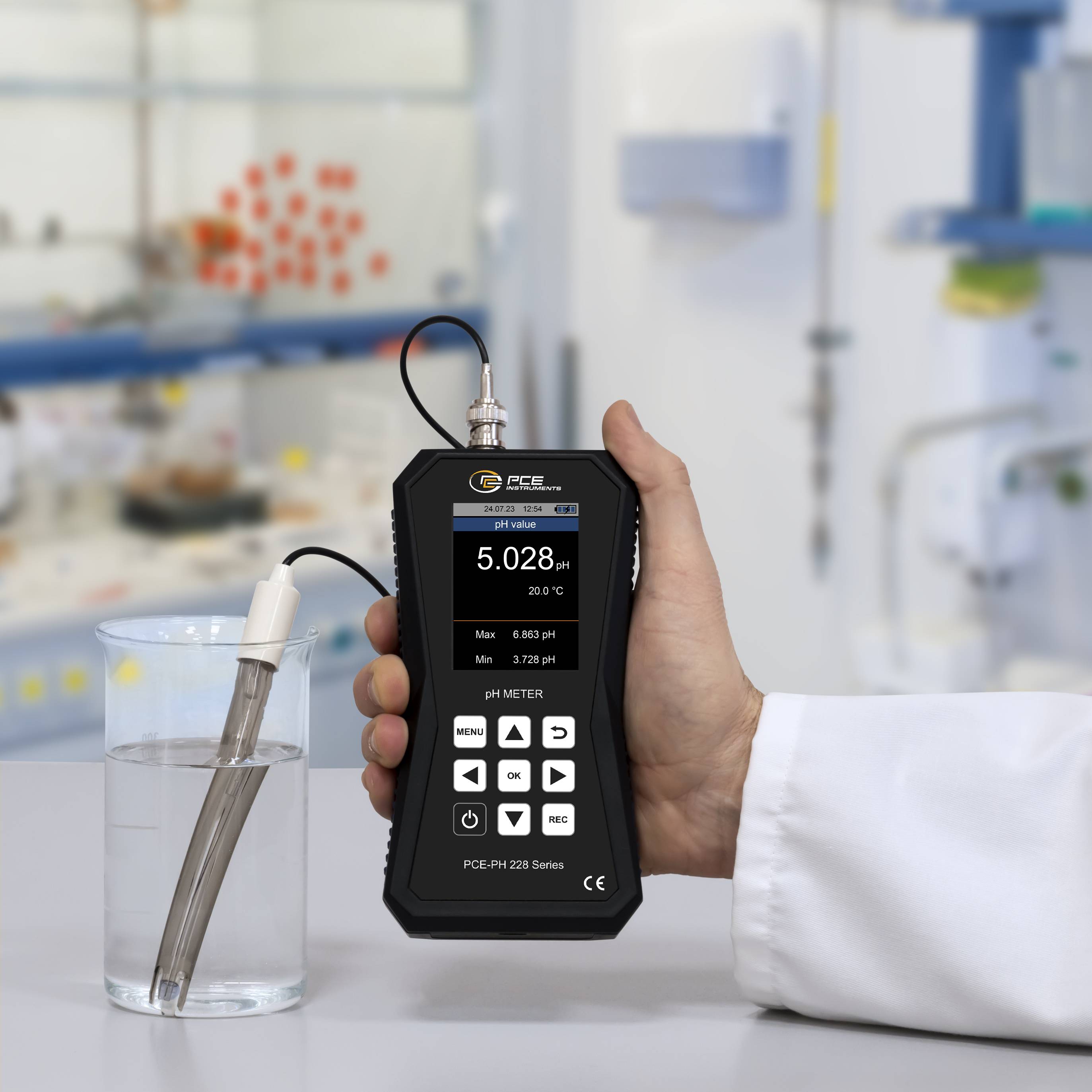 PCE Instruments Hochpräzises pH-Messgerät PCE-PH 228 inkl. Elektrode & Sensor |ph-Wert Temperatur Redox ORP |GLP Konform-5