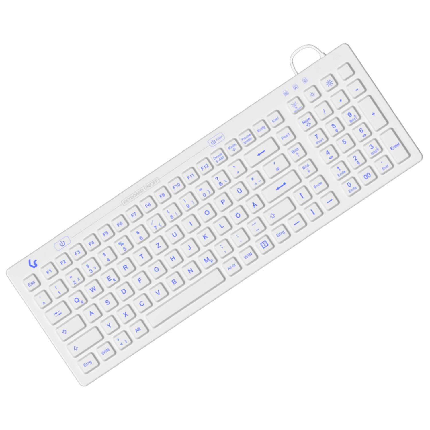 KeySonic KSK-6031INEL Tastatur USB QWERTZ Deutsch Weiß KSK-6031INEL-Wh DE - Tastatur - QWERTZ-1