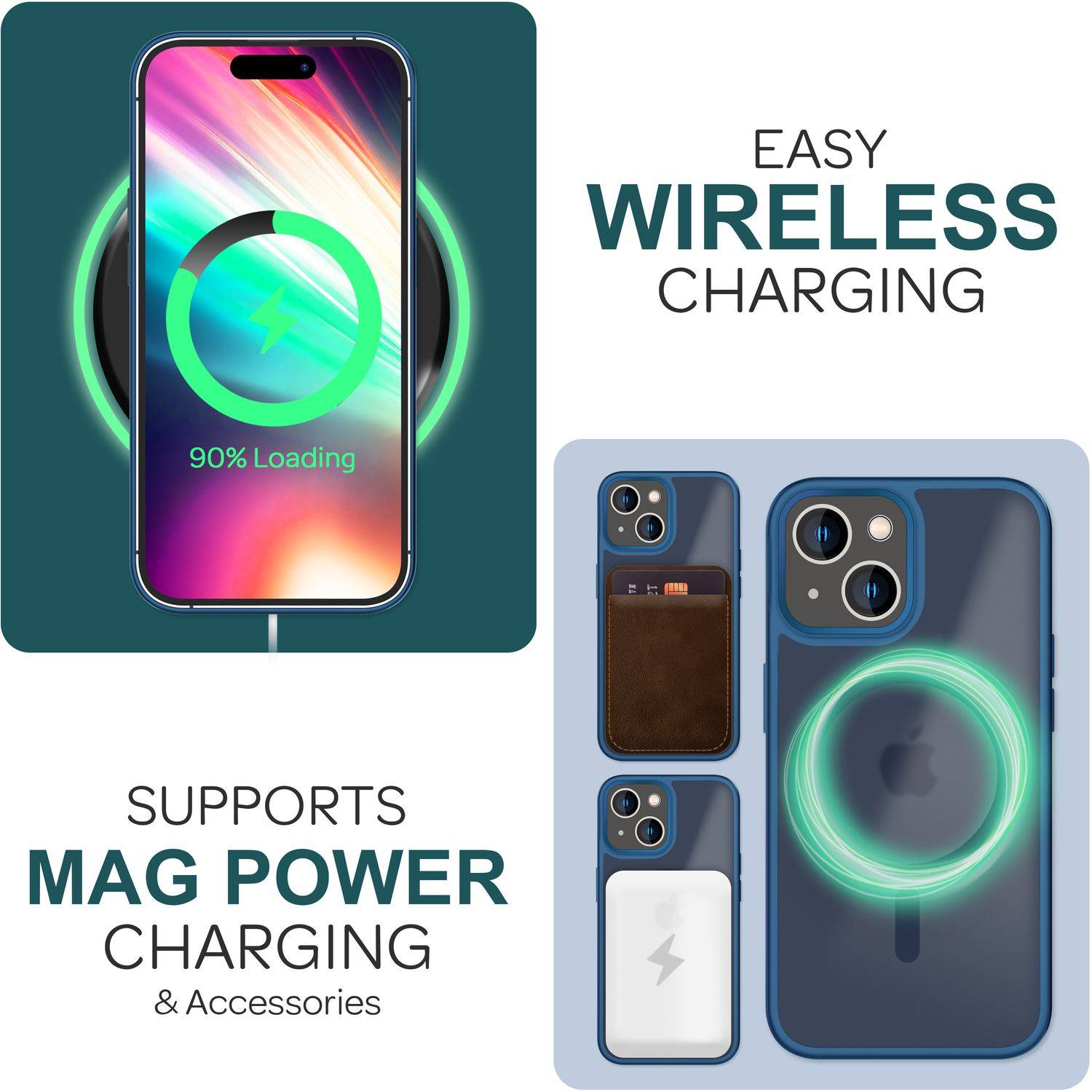 MagSafe Hülle Hybrid für iPhone 15 Plus Frosted Hard Case Schutz Rand Handyhülle Dunkelblau-4