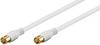 Goobay 62743 Antennenkabel F Stecker Quick SAT Kabel 80 dB Koaxialkabel Satellitenkabel Fernsehkabel / Weiß / 1,5m