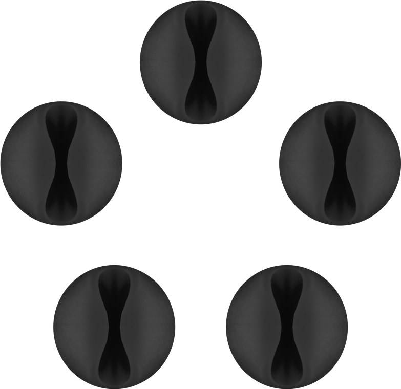Goobay Kabelmanagement 1-Slot, schwarz 5er-Set zum Ordnen und Fixieren, ablösbar Schwarz-0