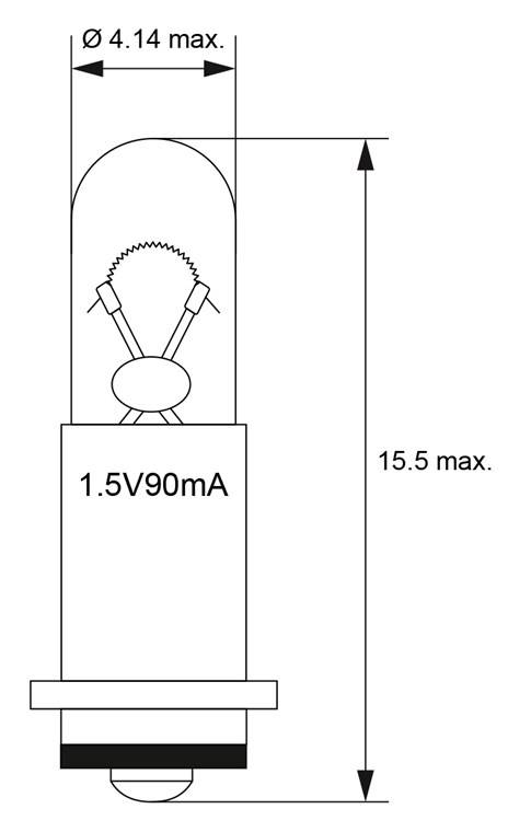 Goobay T1 Subminiatur-Glühlampe, 0,12 W 0.12 W SM4s/4 (Sub Midget Flange), 1,5 V (DC), 90 mA-1