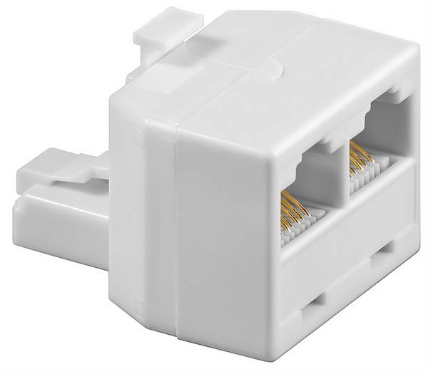 Goobay ISDN-T-Adapter RJ45-Stecker (8P8C) > 2x RJ45-Buchse (8P8C) Weiß
