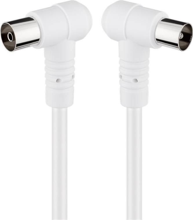 Goobay Gewinkeltes Antennenkabel (80 dB), 2x geschirmt Koax-Stecker 90° > Koax-Buchse 90° (vollständig geschirmt) 5 m-0