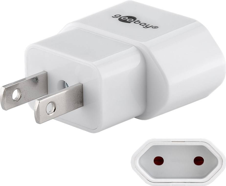 Goobay Netzadapter US/Japan, Weiß Eurostecker (Typ C, CEE 7/16) > US-/Japan-Stecker (Typ A, NEMA 1-15, 2-polig)-0