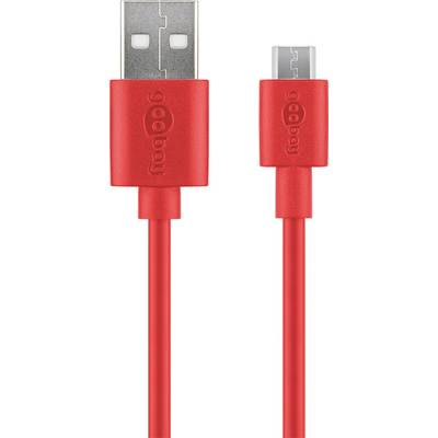 Goobay Micro-USB Lade- und Synchronisationskabel für Android-Geräte, Rot 1 m