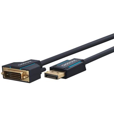 Clicktronic Aktives DisplayPort-auf-DVI-D-Adapterkabel Premium-Kabel | 1x DisplayPort-Stecker >> 1x DVI-D-Stecker Dual-L