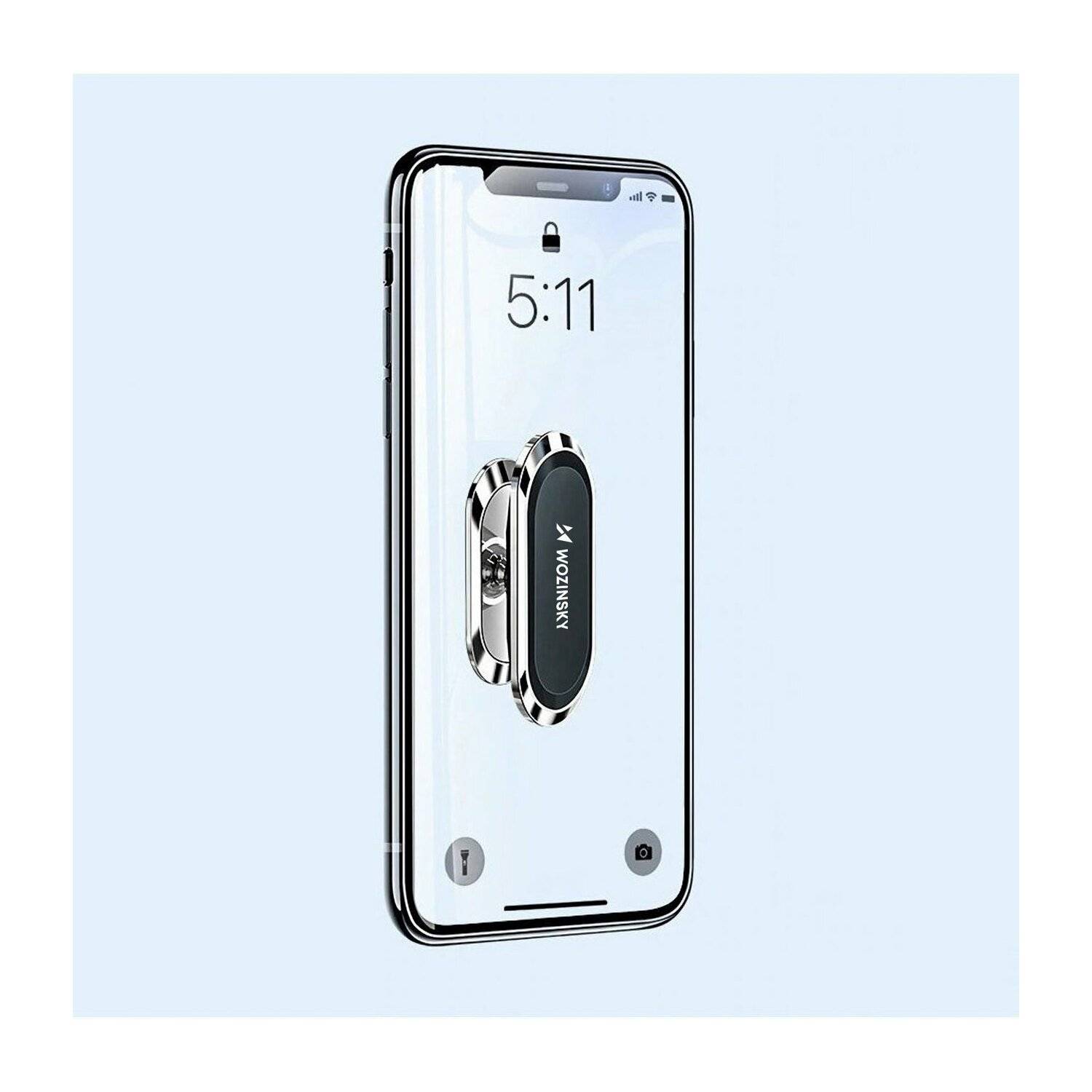 Wozinsky Selbstklebende magnetische 360-Grad-Armaturenbretthalterung Silber-2