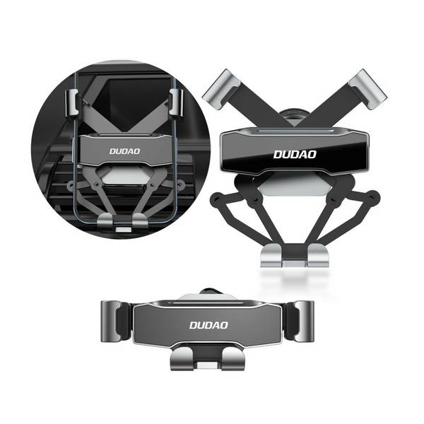 Dudao Gravity Auto-Smartphone-Halter Schwarz 360° drehbar aus Silikon für den Lüftungsgitter