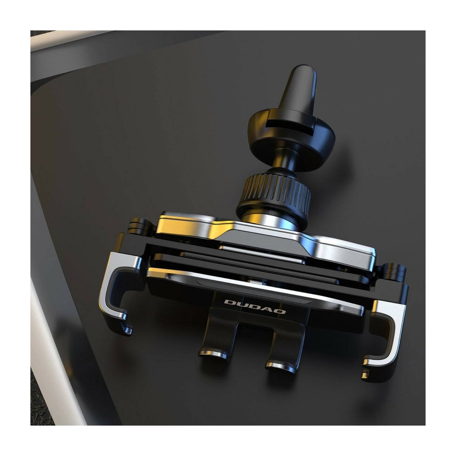 Dudao Gravity Auto-Smartphone-Halter Schwarz 360° drehbar aus Silikon für den Lüftungsgitter-3