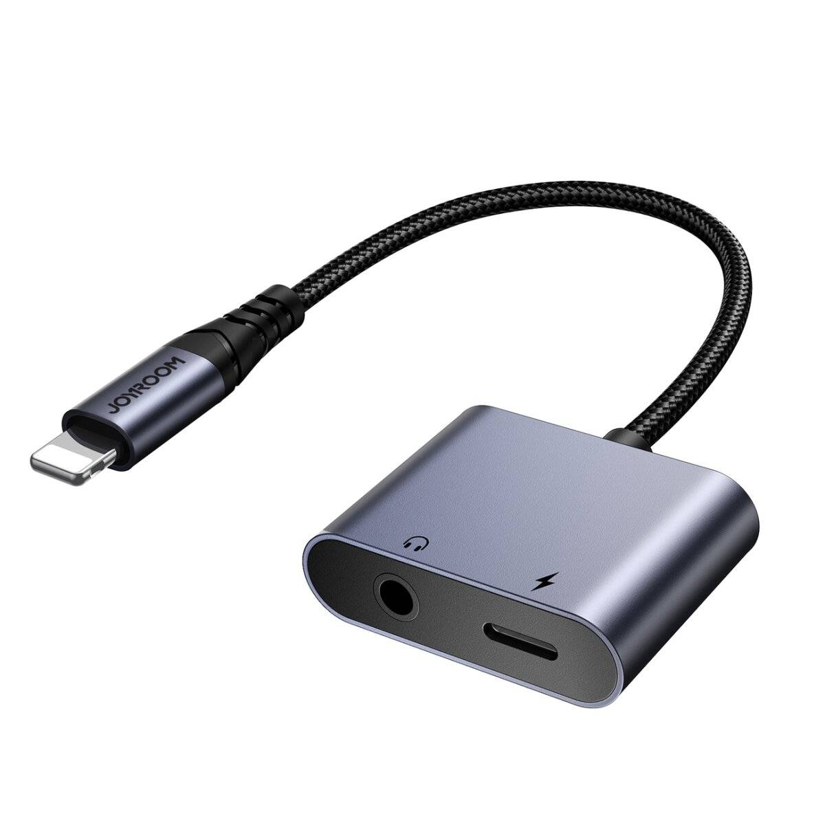 Joyroom SY-L01 iPhone zu iPhone-Anschluss / 3,5-mm-Miniklinken-DAC-Adapter 2in1 – Schwarz-0