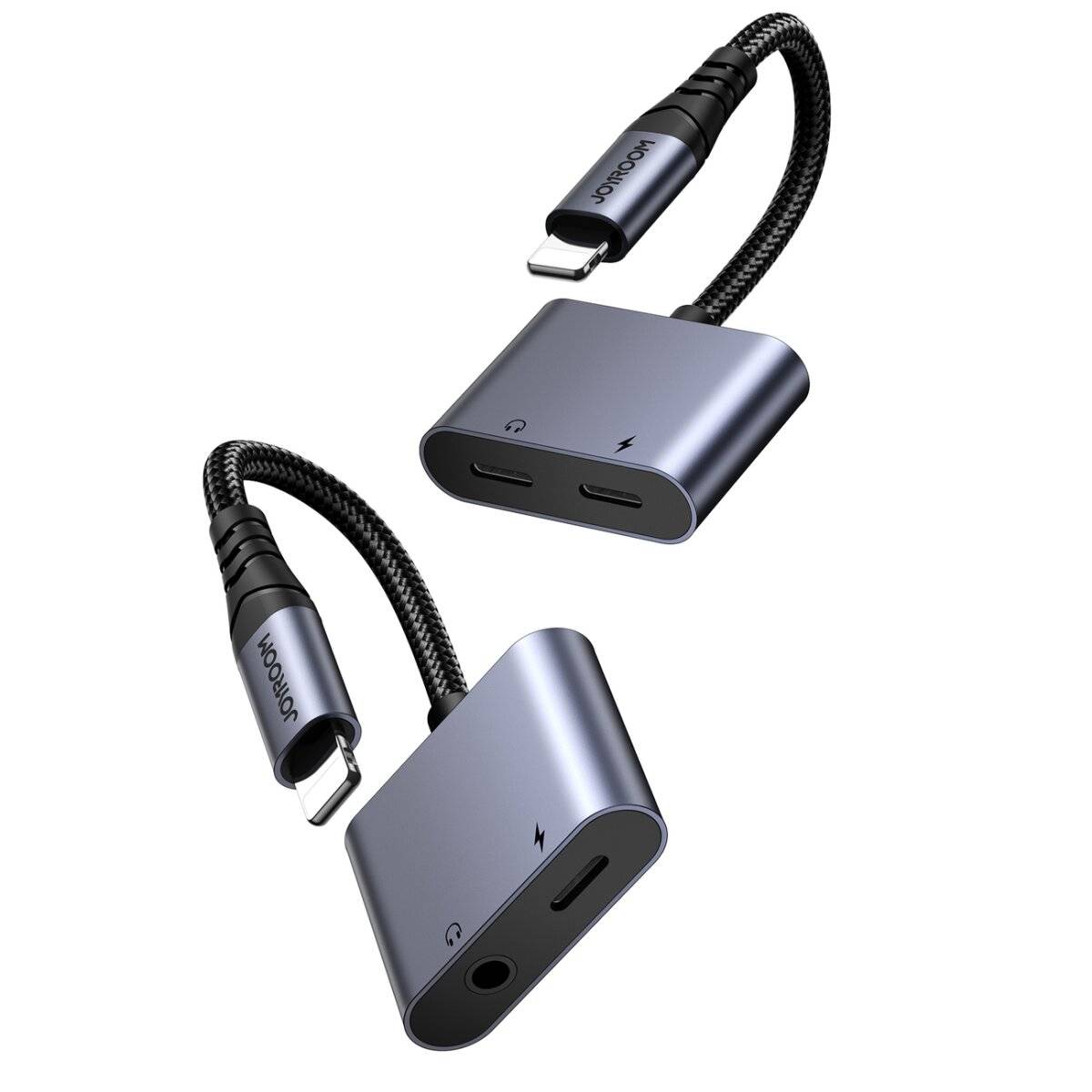 Joyroom SY-L01 iPhone zu iPhone-Anschluss / 3,5-mm-Miniklinken-DAC-Adapter 2in1 – Schwarz-1