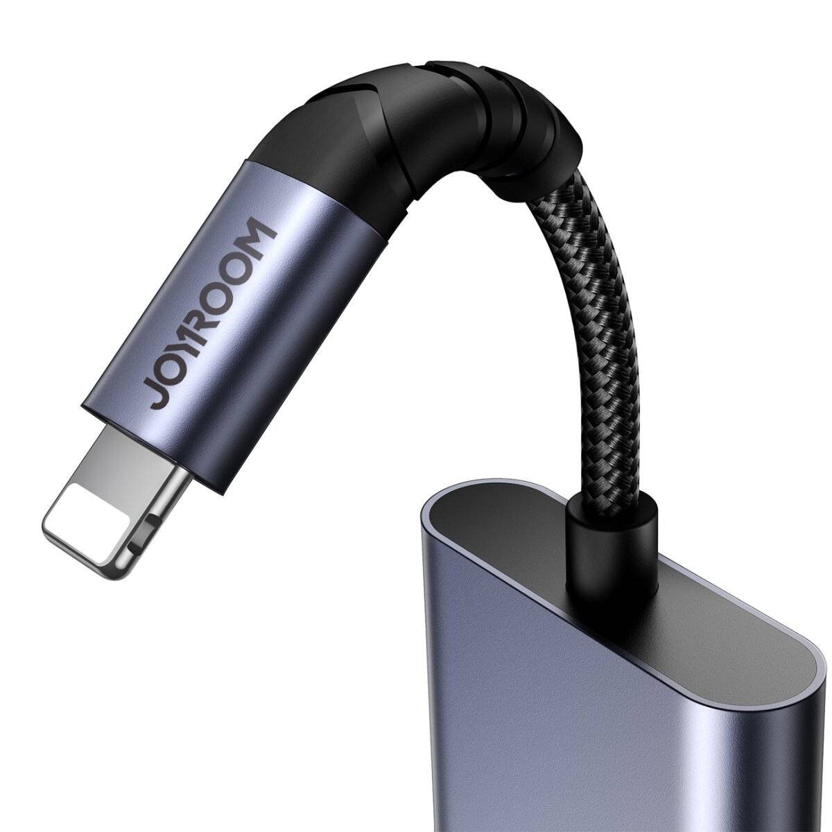 Joyroom SY-L01 iPhone zu iPhone-Anschluss / 3,5-mm-Miniklinken-DAC-Adapter 2in1 – Schwarz-2