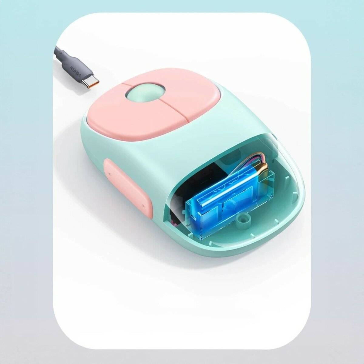 Ugreen MU102 FUN+ Bluetooth / 2,4 GHz kabellose Maus Pink-0
