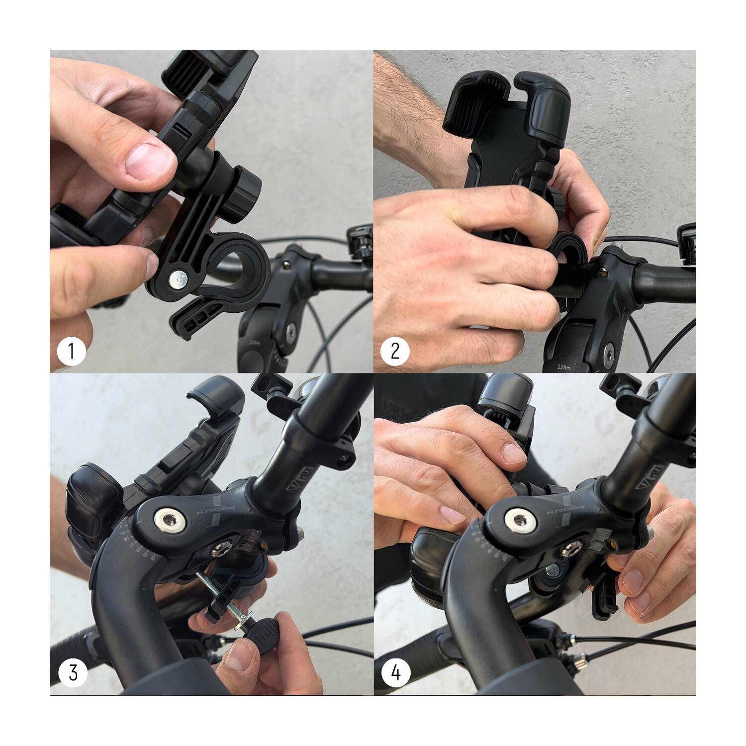 Wozinsky starker Telefonhalter für den Lenker eines Fahrrads, Motorrads, Rollers schwarz-4