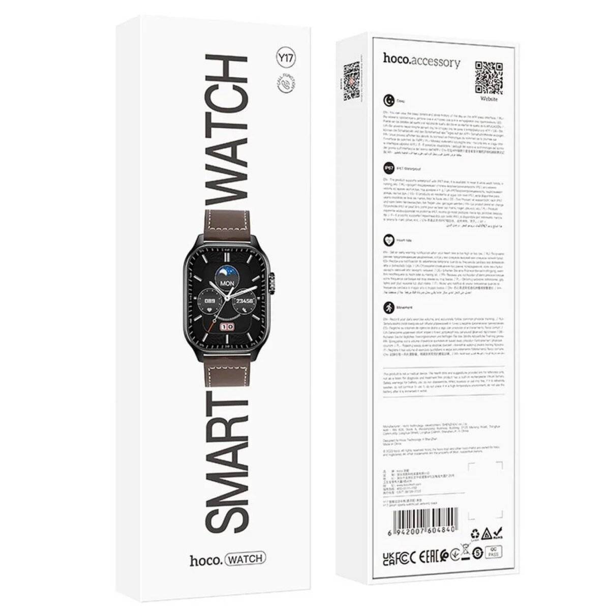 HOCO Smartwatch Y17 Smarte Sportuhr Bluetooth Technologie 300 mAh Wasserdicht Schwarz-2
