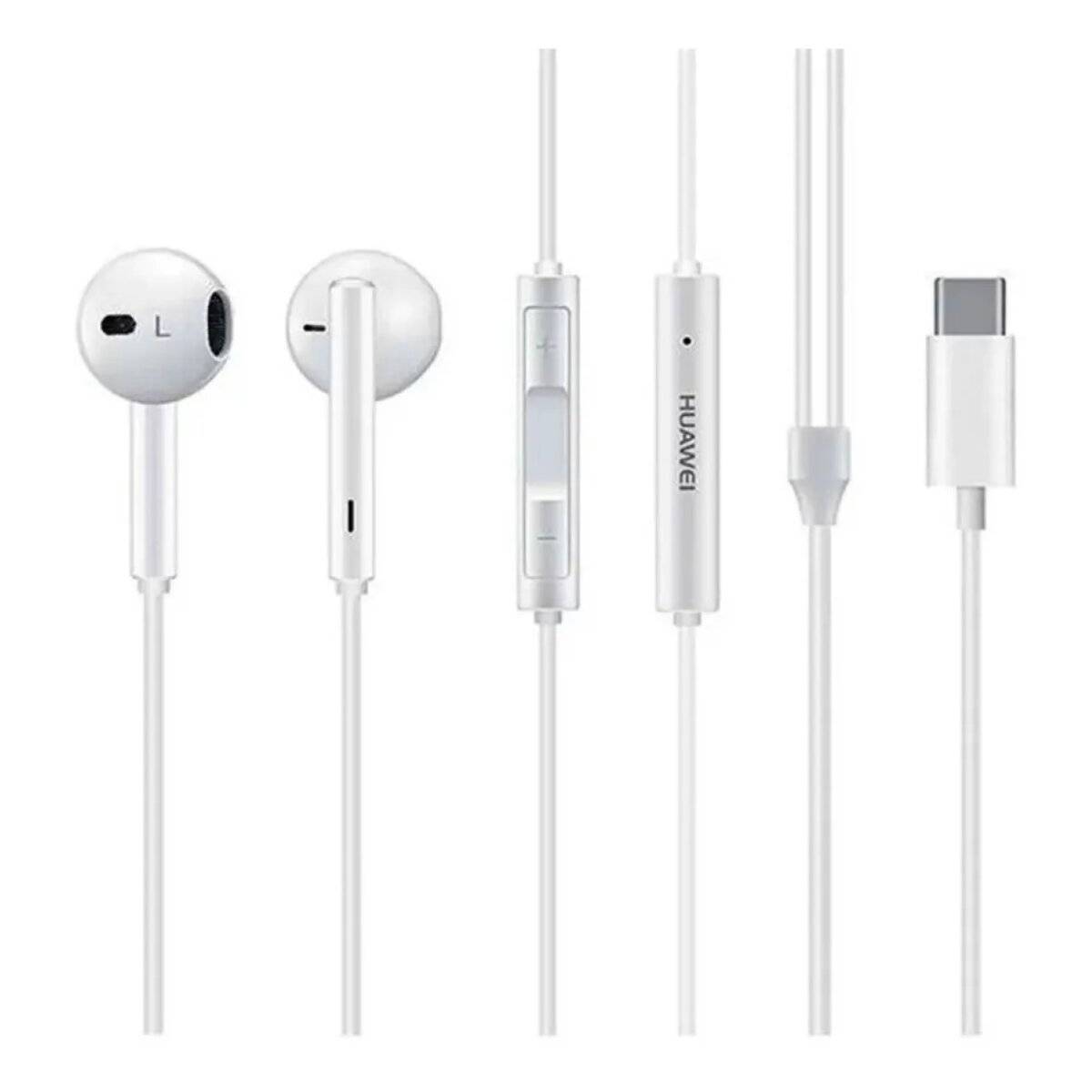 Original In-Ear-Kopfhörer Stereo Set Huawei CM33 USB Typ C Kopfhörer weiß-1