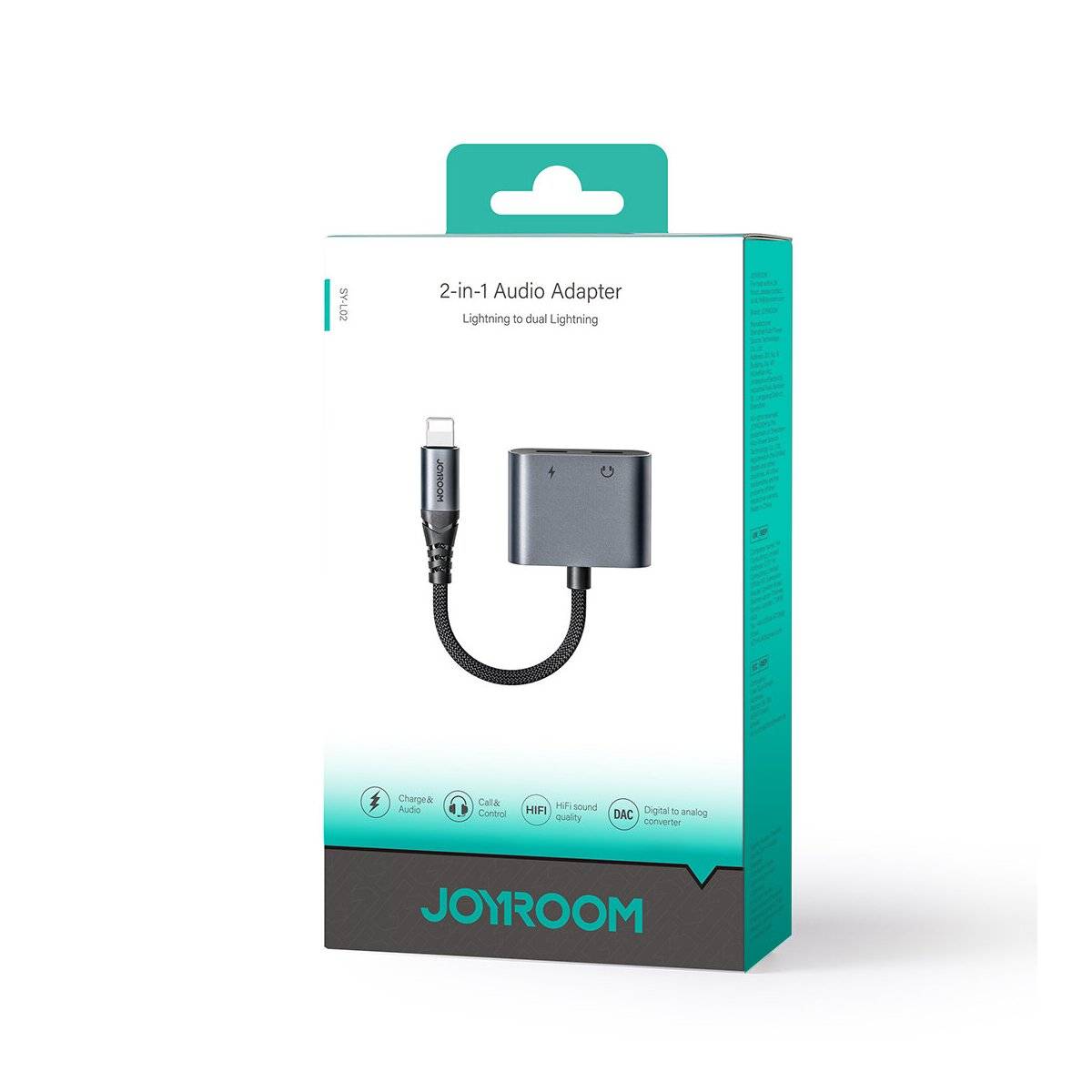 Joyroom SY-L02 iPhone auf 2x iPhone DAC-Adapter 2in1 – Schwarz-3