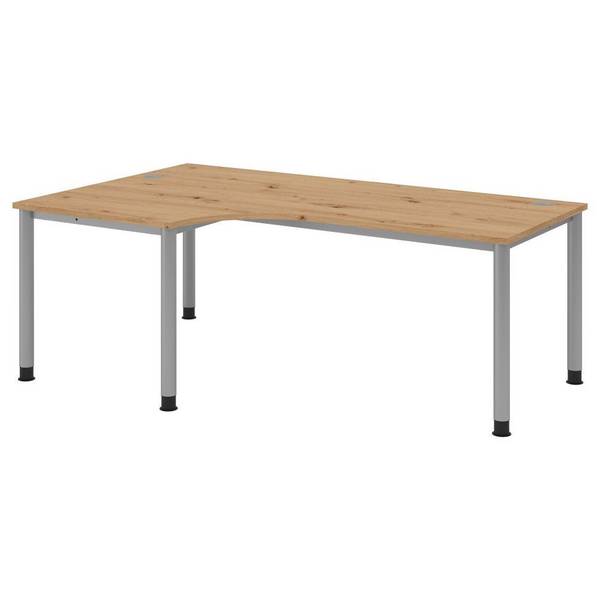 Hammerbacher Schreibtisch Hanna, 200 x 120 cm, höhenverstellbar von 68,5 bis 81 cm, asteiche