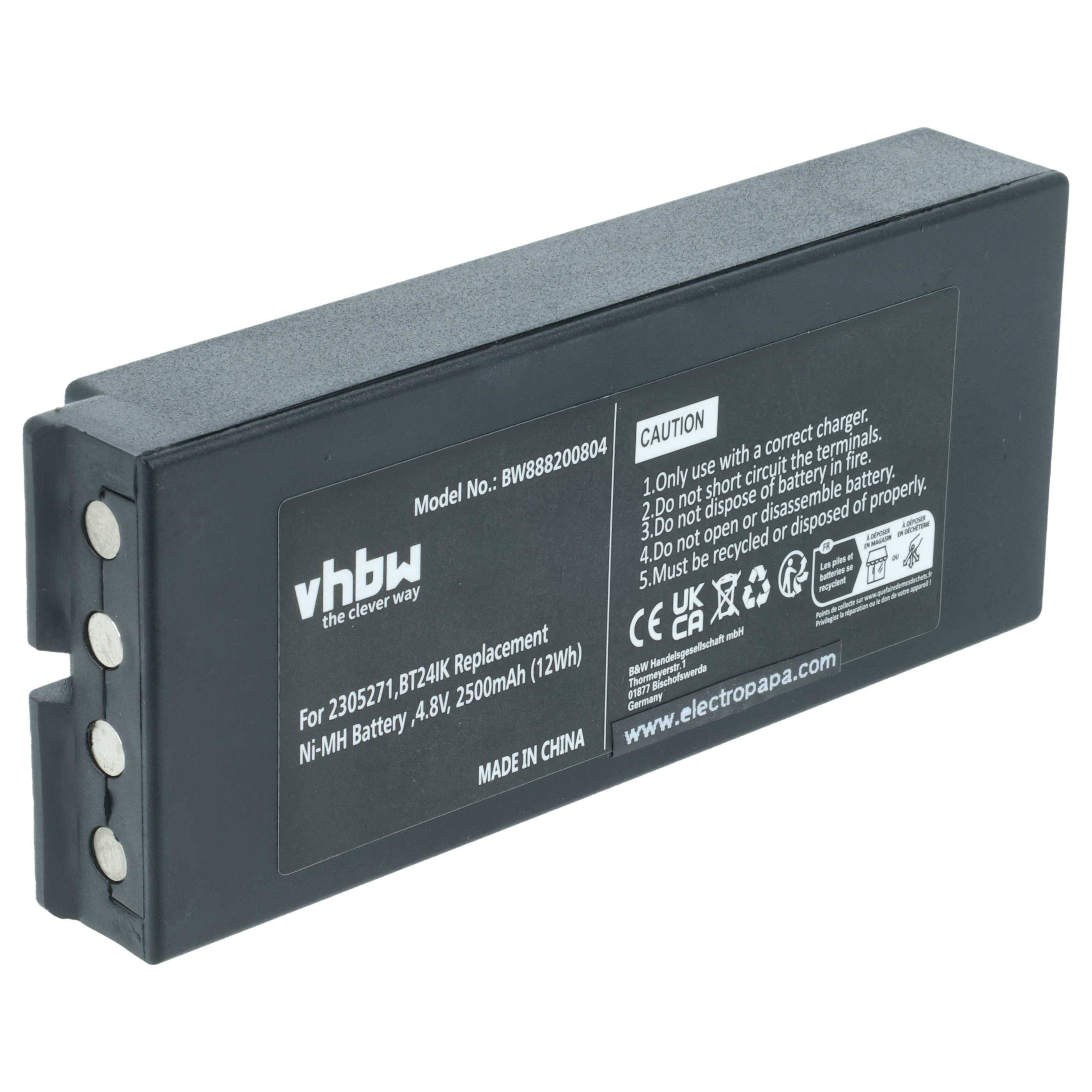 vhbw Akku kompatibel mit Danfoss IK3 | IK4, T70/4, T70/8, T70/3 Industrie-Funkfernsteuerung Fernbedienung (2500 mAh, 4,8-0