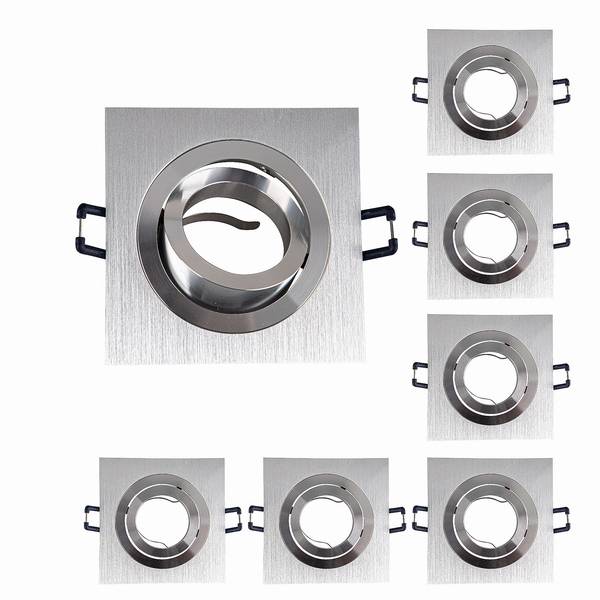 6x Einbaurahmen MR16 SET 80mm inkl MR16 12V Fassung 6711