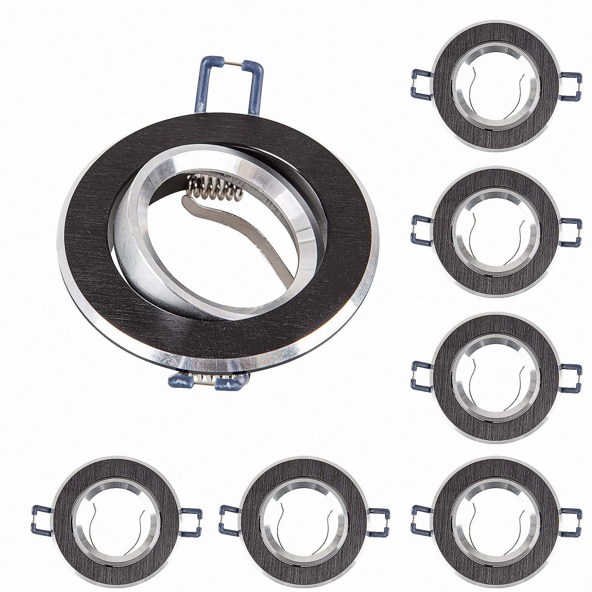 6x Einbaurahmen MR16 SET 68mm inkl MR16 12V Fassung 16302-9-0