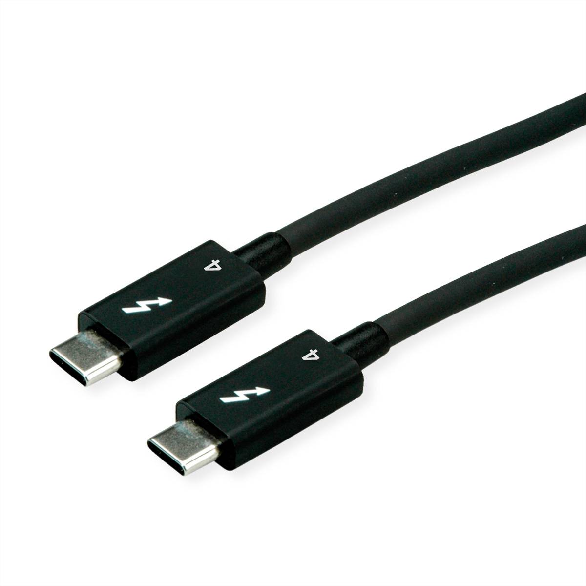 ROLINE Thunderbolt™ 4 Kabel, USB C-C, ST/ST, 8K UHD-2, 40Gbit/s, 100W, passiv, schwarz, 0,5 m-0