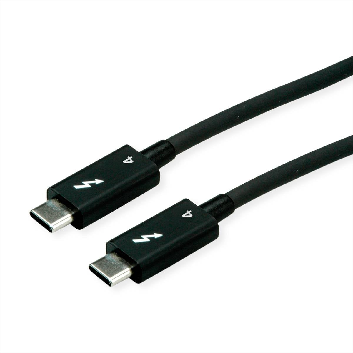 ROLINE Thunderbolt™ 4 Kabel, USB C-C, ST/ST, 8K UHD-2, 40Gbit/s, 100W, passiv, schwarz, 0,5 m