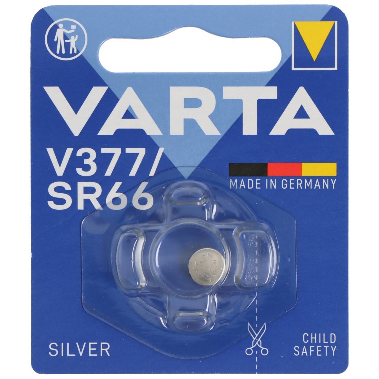 Varta Batterie Silver Oxide, Knopfzelle, 377, V377, SR66, 1.55V Electronics, Retail Blister (1-Pack)-0