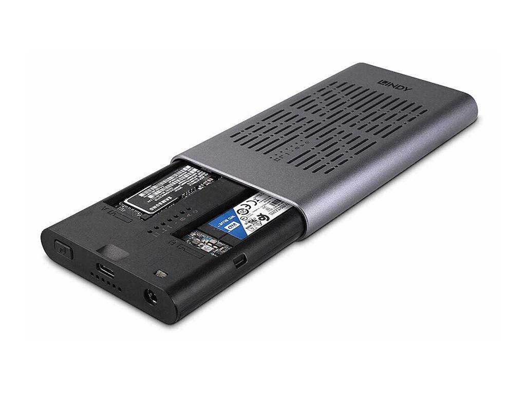 Lindy - Speichergehäuse - Klonfunktion - M.2 - M.2 NVMe Card / PCIe (NVMe)-4