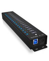 IB-HUB1717-U3, 16+1 port USB Hub, 16x USB, 1x USB Laden, USB 3.2 Gen 1, 96W Netzteil, Aluminium, schw.-1
