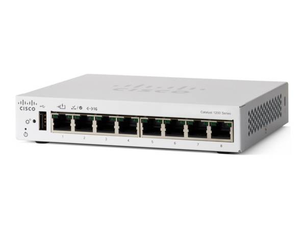 Cisco Catalyst 1200-8T-D - Switch - Gigabit Ethernet - L3 - Smart - 8 x 10/100/1000 - Desktop - PoE (67 W)
