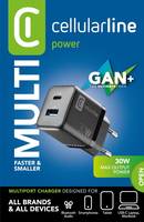 CELLULARLINE - USB Charger Multipower Micro 30W GaN 2 Ports PD B-0