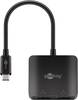 Goobay 60171 USB-C Adapter Multiport USB Hub 2x DisplayPort Anschlüsse für Monitore 8K @ 30 Hz / 4K @ 60 Hz Schwarz