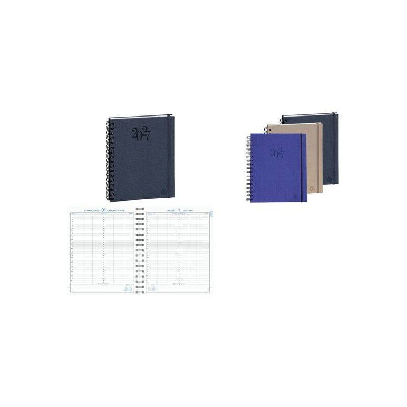 EXACOMPTA Agenda La journée planifiée 22S, 2027, bleu marine-0