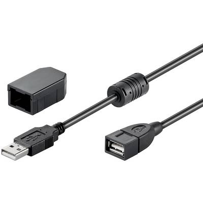 Goobay 93284 USB Verlängerung mit Sicherung Clip / USB 2.0 Typ A Verlängerungskabel / 480 Mbits USB Kabel / Schwarz / 2m