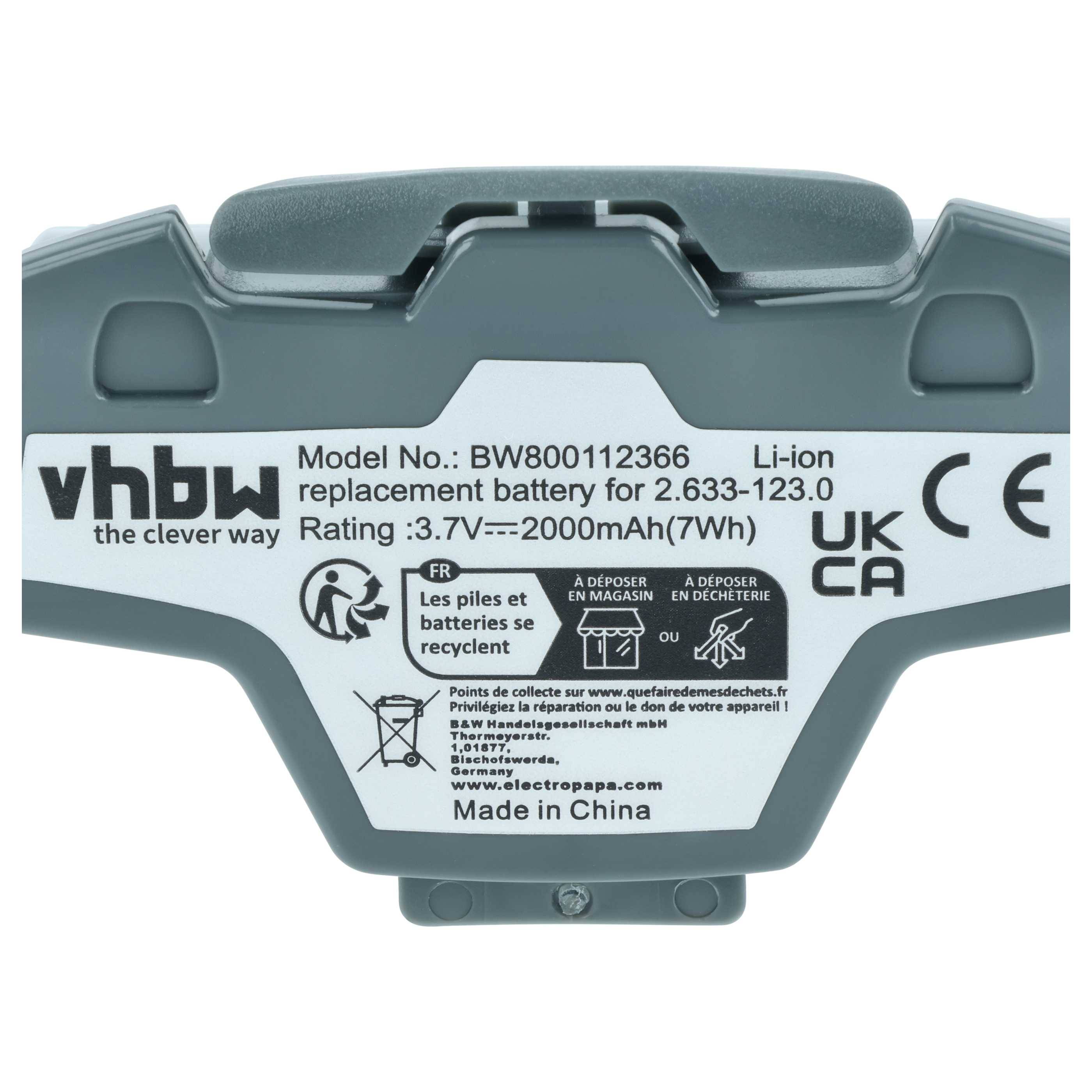 vhbw Akku kompatibel mit Kärcher 1.633-457.0 | 1.633-459.0, 1.633-465.0, 1.633-461.0 Home Cleaner Heimroboter Grau (2000-3