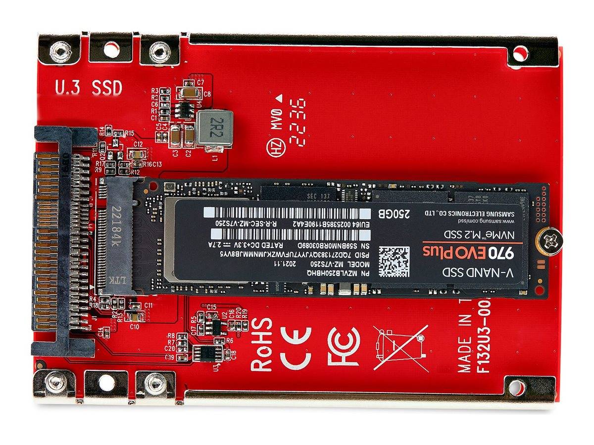StarTech.com M.2 to U.3 Adapter, For M.2 NVMe SSDs, PCIe M.2 Drive to 2.5inch U.3 (SFF-TA-1001)-2