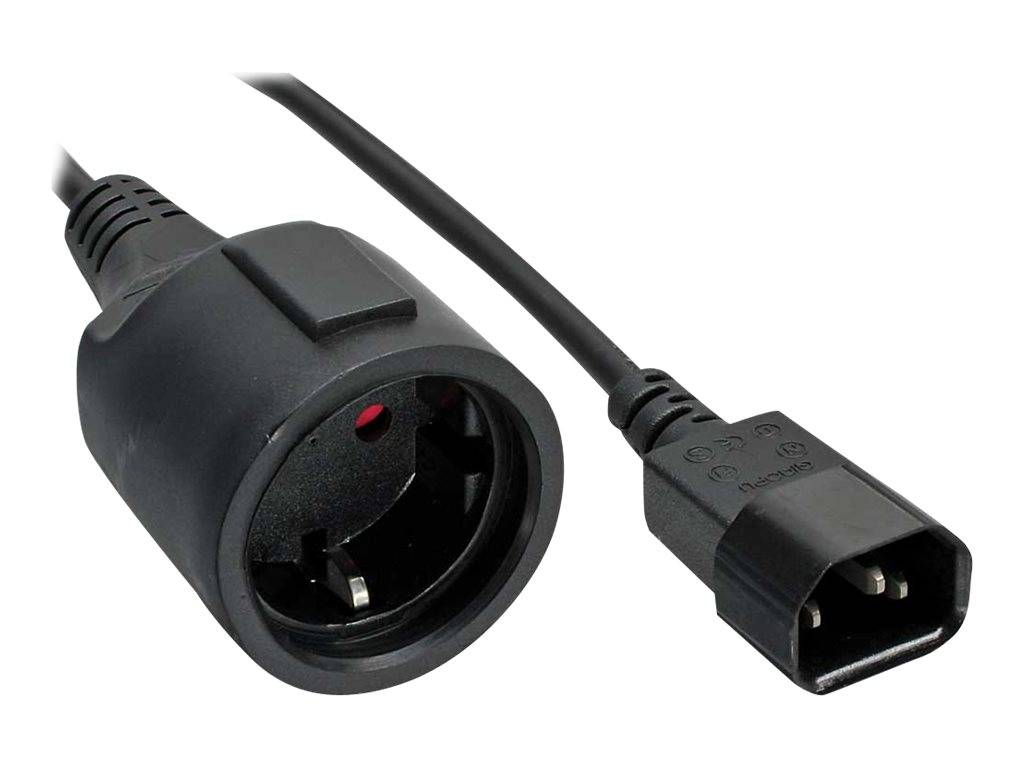 InLine® Netz Adapter Kabel, Kaltgeräte C14 auf Schutzkontakt Buchse, 0,5m-2