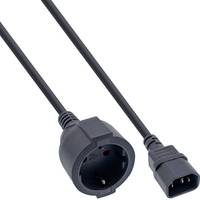 InLine® Netz Adapter Kabel, Kaltgeräte C14 auf Schutzkontakt Buchse, 0,5m-3