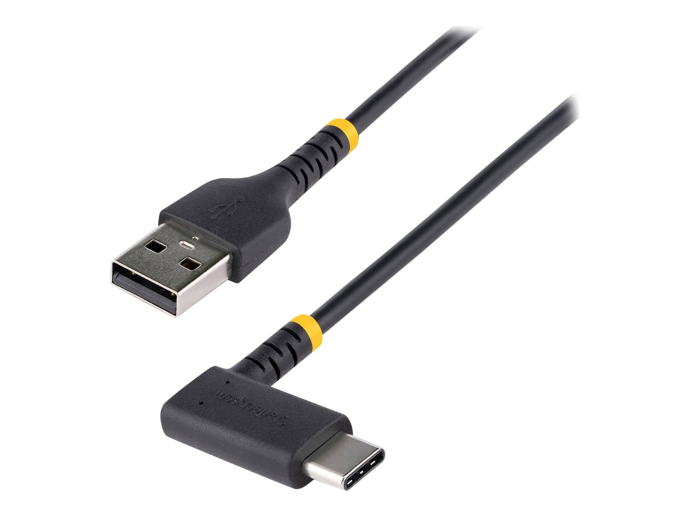 StarTech.com 1ft (30cm) USB A to C Charging Cable Right Angle, Heavy Duty Fast Charge USB-C Cable, USB 2.0 A to Type-C,